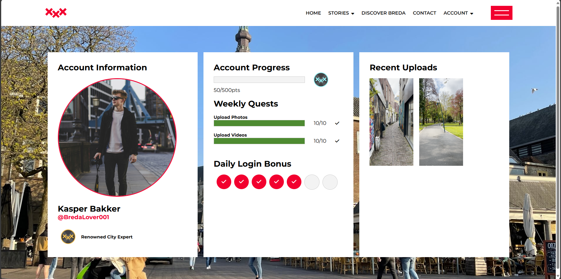 Dashboard on Level Up